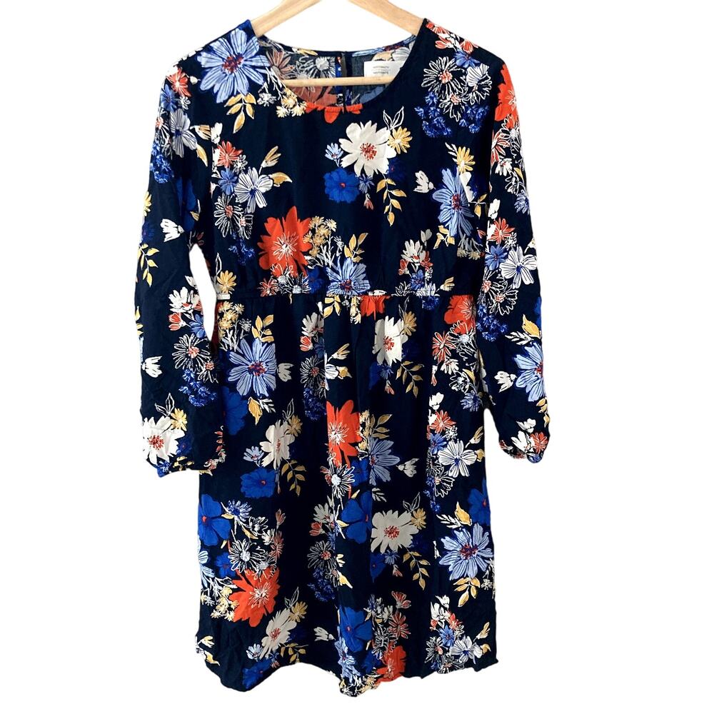 Old Navy Maternity Floral Waisted Long Sleeve Dress - Medium